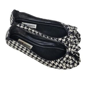 Steve Madden Black and White Houndstooth Flats